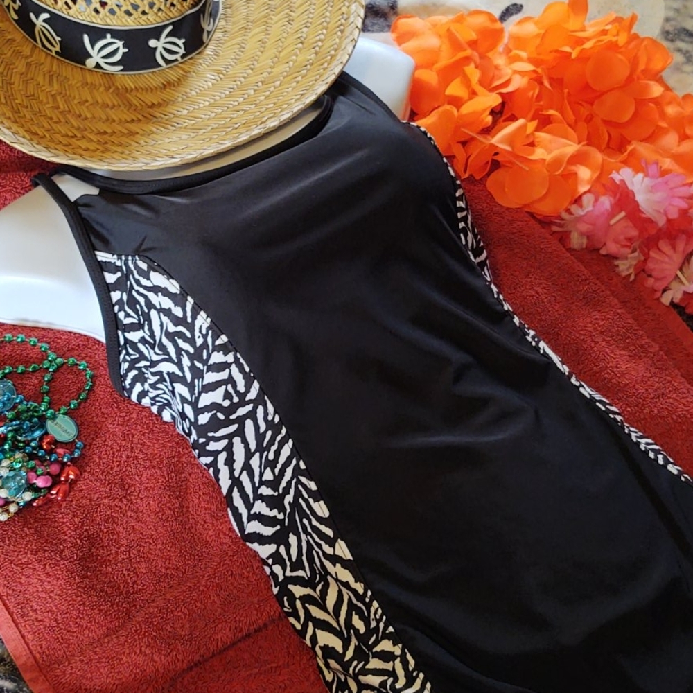 Tahiti Black & Zebra One Piece Lg 12-14